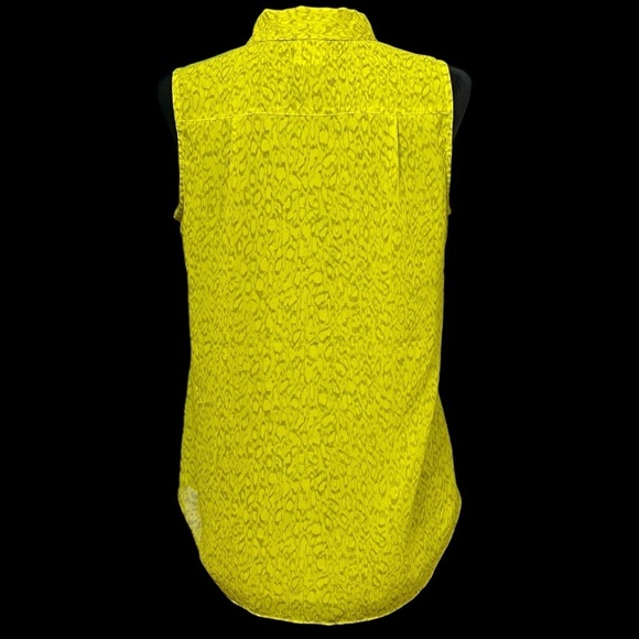 Cabi Chartreuse Reign Ruffle Blouse Sleeveless Retro Boho Size Small - Picture 4 of 8